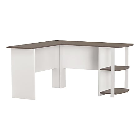 Ameriwood™ Home Dakota 51"W L-Shaped Computer Desk With Bookshelves, White