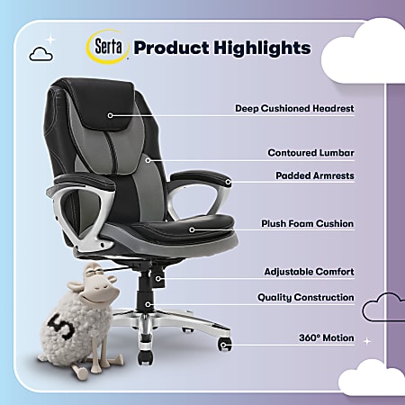 Serta Works Bonded LeatherMesh High Back Office Chair Opportunity