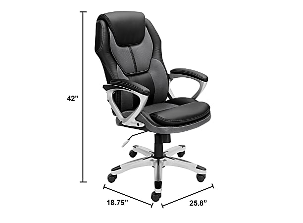 Serta Microfiber High Back Chair Velvet GrayBlack - Office Depot