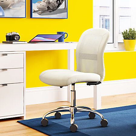 Serta® Essentials Mid-Back Computer Chair, Inspiration Cream/Chrome