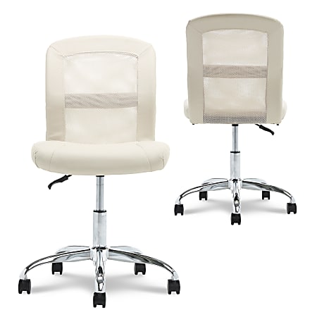 Serta Essentials Mid Back Computer Chair Inspiration CreamChrome
