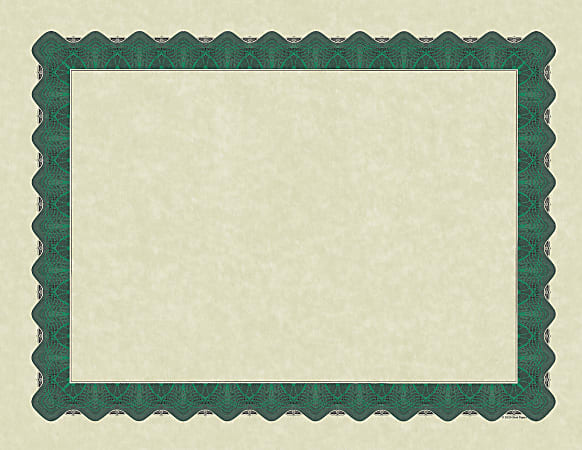 Great Papers! Metallic Border Certificates, 8 1/2" x 11", Green, Pack Of 100 Certificates