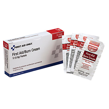 First Aid Only Burn Cream Packets, Box Of 12