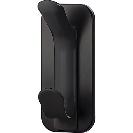 Lorell Magnetic Double Coat Hook, 2-1/4H x 2-1/2W x 5D, Black