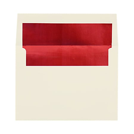 LUX Invitation Envelopes, A7, Peel & Stick Closure, Natural/Red, Pack Of 250