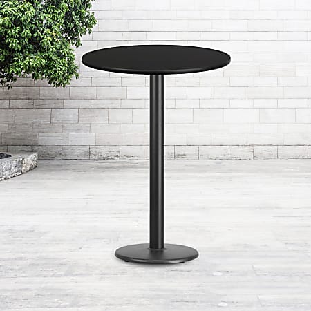 Flash Furniture Round Bar-Height Table, 43-1/8"H x 30"W x 30"D, Black