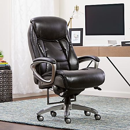 Serta Works Bonded LeatherMesh High Back Office Chair With Smart