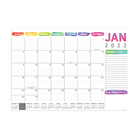 TF Publishing Medium Monthly Desk Calendar, 12" x 17", Rainbow, January To December 2022