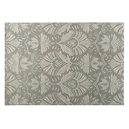 Baxton Studio Morain Hand-Tufted Wool Area Rug, 5-1/4' x 7-1/2', Gray/Ivory