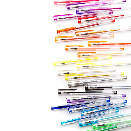 U Brands Gel Pens Fine Point mm Clear Barrel Assorted Ink