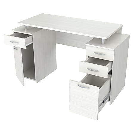 Inval 51 W 2 Pedestal Computer Desk Washed Oak - Office Depot