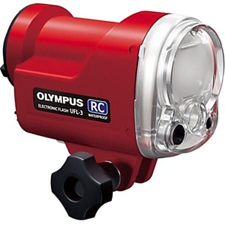 Olympus UFL-3 Camera Flash - TTL - Guide Number 22 m - Recycle Time 2 Second - 4 x Batteries Supported - AA - Red