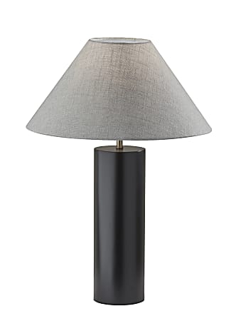 Adesso® Martin Table Lamp, 25-1/2"H, Light Gray Shade/Black Base