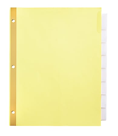 Office Depot® Brand Insertable Dividers With Big Tabs, Buff, Clear Tabs, 8-Tab, Pack Of 4 Sets