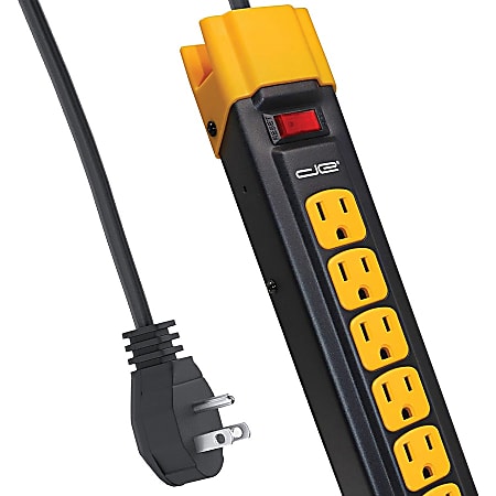 Metal Magnetic Power Strip, 8 Outlet Mountable Socket, Wall Mount Heavy Duty, 6 FT Power Cord