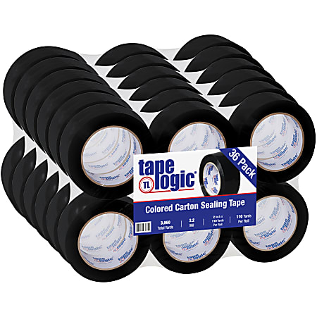 Tape Logic® Carton Sealing Tape, 2" x 110 Yd., Black, Case Of 36