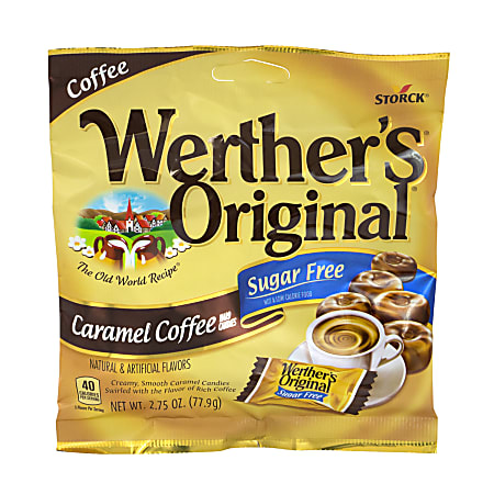 Werther's Original Sugar-Free Caramel Coffee Hard Candies, 2.75 Oz, Pack Of 3 Bags