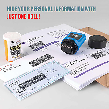 Tampon Rouleau Confidentiel Pour Cacher Informations Personnelles - Protection Chèques, Factures, Relevés - Compact Et Portable
