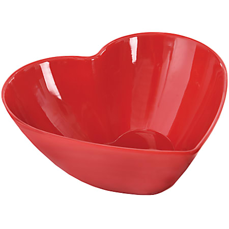 Amscan Valentines Day Heart Serving Bowls, 24 Oz, Red, Set Of 4 Bowls