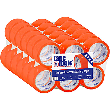 Tape Logic® Carton Sealing Tape, 2" x 55 Yd., Orange, Case Of 36