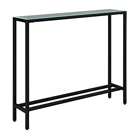 SEI Furniture Darrin Mini Console Table With Mirrored Glass Top, 30"H x 36"W x 8"D, Silver