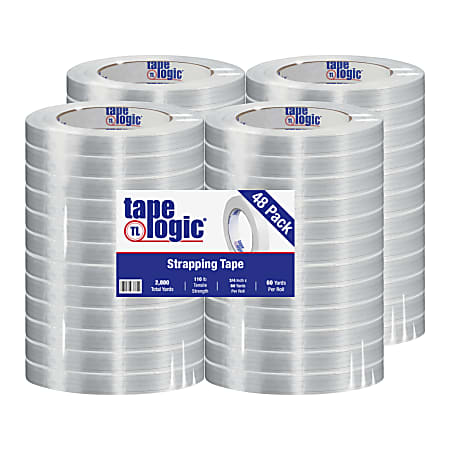 Tape Logic® 1300 Strapping Tape, 3/4" x 60 Yd., Clear, Case Of 48