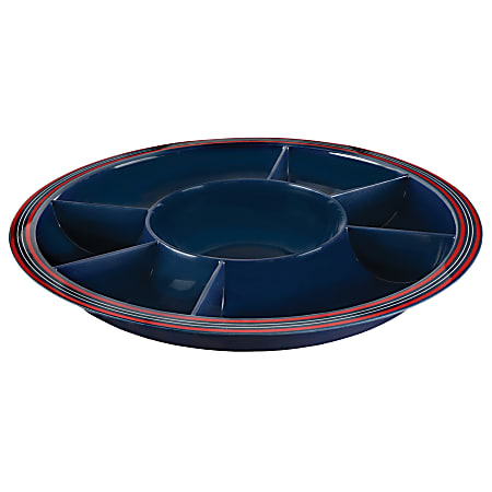 Amscan Patriotic Deluxe Chip And Dip Bowl, 15", Blue