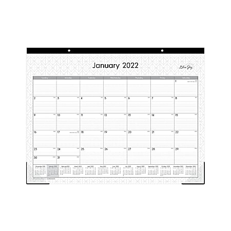 Blue Sky™ Monthly Desk Calendar, 17" x 22", Enterprise, January To December 2022, 111294
