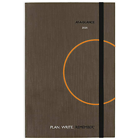 2025 AT-A-GLANCE® Plan. Write. Remember. Daily Planning Notebook, 5" x 8-1/4", Gray, January To December