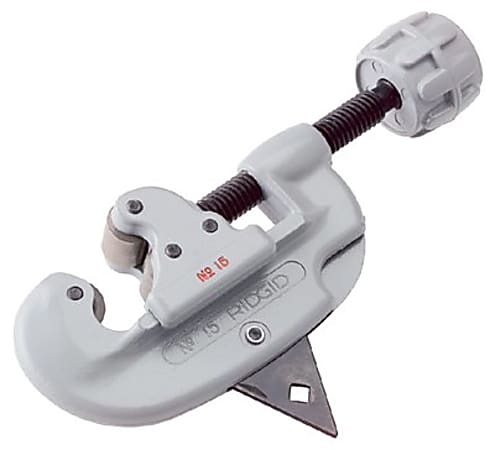 Ridgid® Screw-Feed Tubing Cutter With Ergonomic X-CEL Knob, 1/8" to 1", Silver/Black