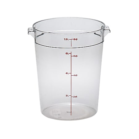 Cambro Camwear Round 8-Quart Food Containers, Clear, Set Of 12 Containers