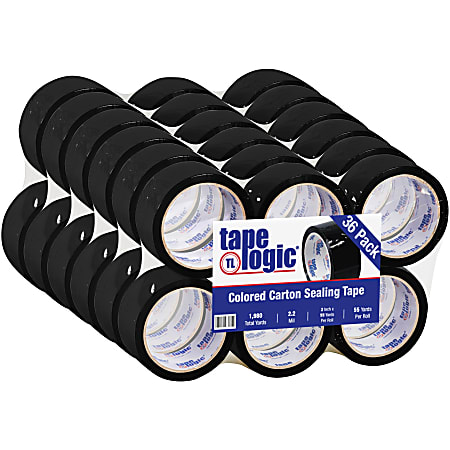 Tape Logic® Carton Sealing Tape, 2" x 55 Yd., Black, Case Of 36