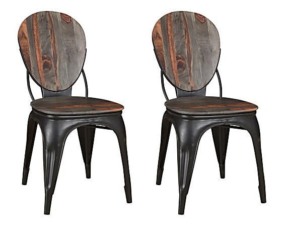 Coast to Coast Bergen Dining Chairs, Dark/Light Brown/Black, Set Of 2 Chairs