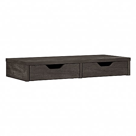 Bush Furniture Refinery Desktop Organizer With Drawers, Dark Gray Hickory, Standard Delivery