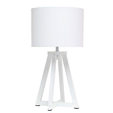 Simple Designs Interlocked Triangular Table Lamp, 19-1/8"H, White Shade/White Base