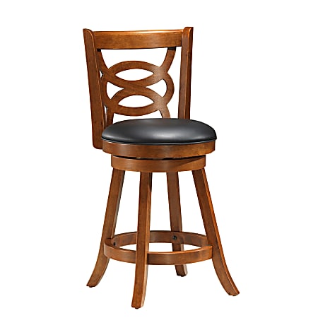 Monarch Specialties Wood Bar Stools, 39"H, Black/Oak, Set Of 2 Stools