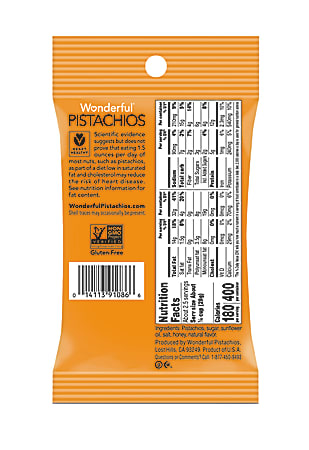 Wonderful Honey Roasted Pistachios, 2.25 Oz Bag