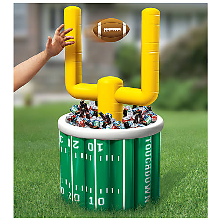 Amscan Football Go Fight Win Jumbo Inflatable Cooler, 53"H x 25"W x 25"D, Green