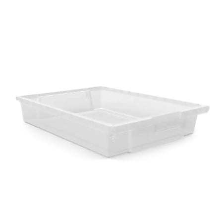 Luxor MBS Storage System Stackable Storage Bins, 12-1/4” x 16-3/4” x 3”, Clear, Set Of 8 Bins