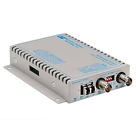 Omnitron iConverter T3/E3 Fiber Media Converter Coaxial LC Single-Mode 30km - 1 x T3/E3/DS-3; 1 x LC Single-mode; Wall-Mount Standalone; US AC Powered; Lifetime Warranty