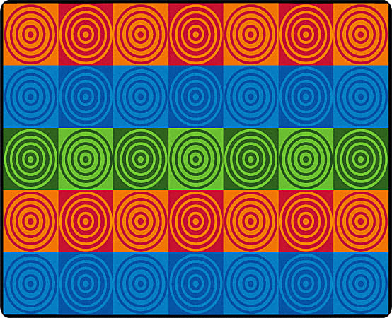 Flagship Carpets Bull's-Eye Block, Rectangle, 10' 9" x 13' 2", Multicolor