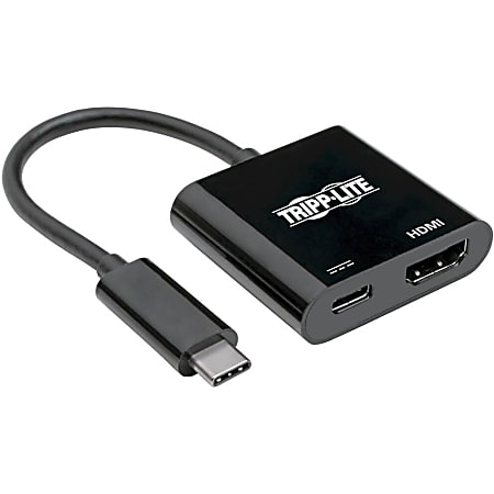 Tripp Lite USB C Adapter Converter 4K HDMI PD Charging USB Type C M/F Black - 640 MB/s - Supports up to 3840 x 2160 - Nickel Plated Connector - Gold Plated Contact - Black
