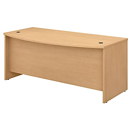 Bush Business Furniture Studio C 72"W Bow-Front Computer Desk, Natural Maple, Standard Delivery