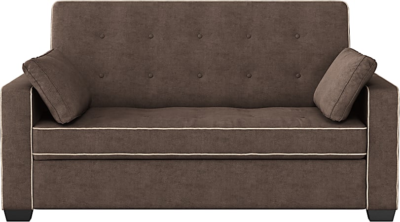 Lifestyle Solutions Serta Andrew Convertible Sofa, Queen Size, 39 3/5 H x 72 3/5 W x 37 3/5 D, Java
