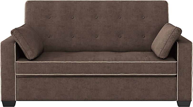 Lifestyle Solutions Serta Andrew Convertible Sofa, Queen Size, 39-3/5”H x 72-3/5”W x 37-3/5”D, Java