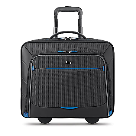 Solo New York Active Rolling Overnighter Case with 15.6" Laptop Pocket, Black/Blue