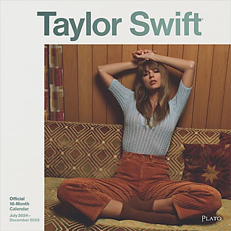 2025 Plato Taylor Swift Monthly Plastic-Free Square Wall Calendar, 12" x 12", Entertainment, July 2024 to December 2025, 9781975483234
