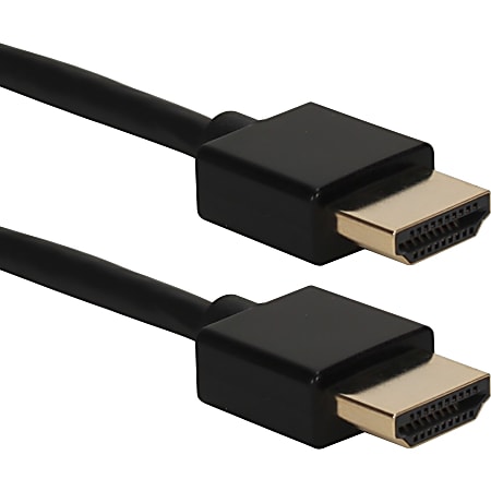 QVS 3ft High Speed HDMI UltraHD 4K with Ethernet Thin Flexible Cable - 3 ft HDMI A/V Cable  - HDT3F