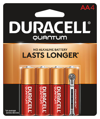 Duracell® Quantum AA Alkaline Batteries, Pack Of 4