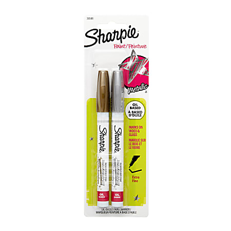 Sharpie® Paint Markers, Extra-Fine Point, Assorted Colors, Pack Of 2